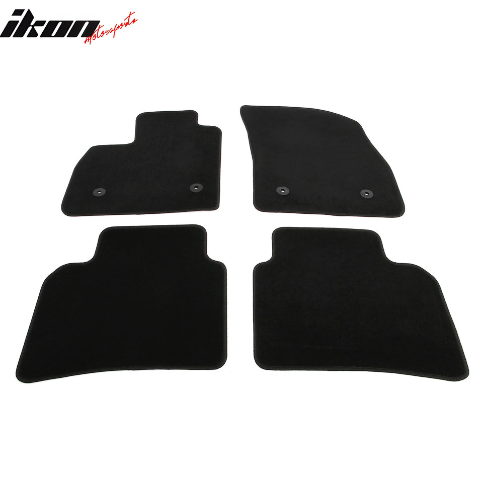 IKON MOTORSPORTS, Nylon Car Floor Mats Compatible with 2021-2025 Buick Envision, OE Fitment Style Black Driver Passenger Car Carpets, Front Rear 4PCS Full Set