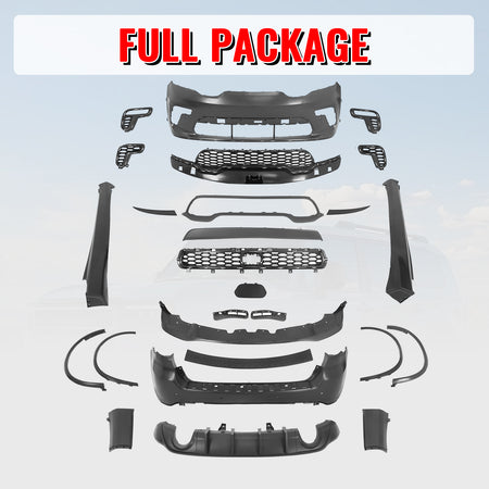 Fits 21-25 Dodge Durango Hellcat Style Front & Rear Bumper Cover W/V1 Diffuser