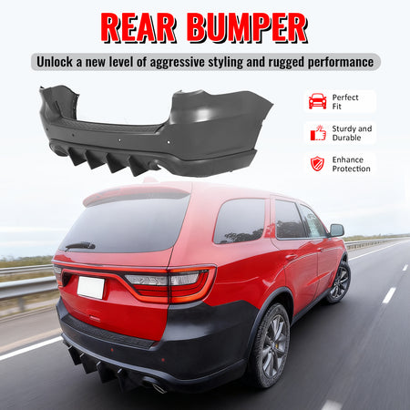 Fits 21-25 Dodge Durango Hellcat Rear Bumper Cover W/V1 Diffuser & Step Plate