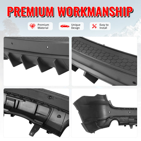 Fits 21-25 Dodge Durango Hellcat Rear Bumper Cover W/V1 Diffuser & Step Plate