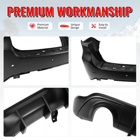 Fits 21-25 Dodge Durango Hellcat Rear Bumper Cover W/V2 Diffuser + Step Plate