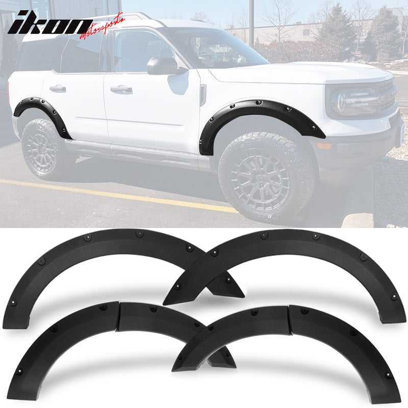 2021-2026 Ford Bronco Sport Pocket Style Black Fender Flares 6PC PP