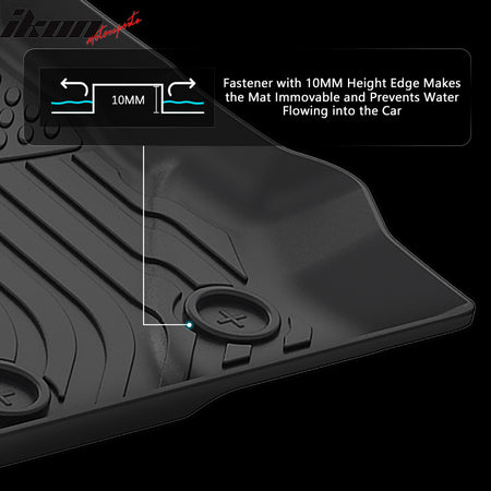 Fits 21-25 Ford Bronco 4DR Floor Mats All Weather TPE 3D Front Rear Row Carpets