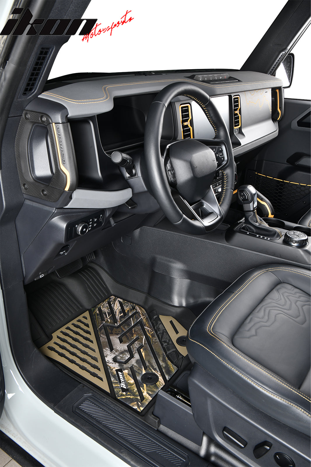 Fits 21-25 Ford Bronco 4DR TPE Floor Mats All Weather Liners Black w/ Camouflage