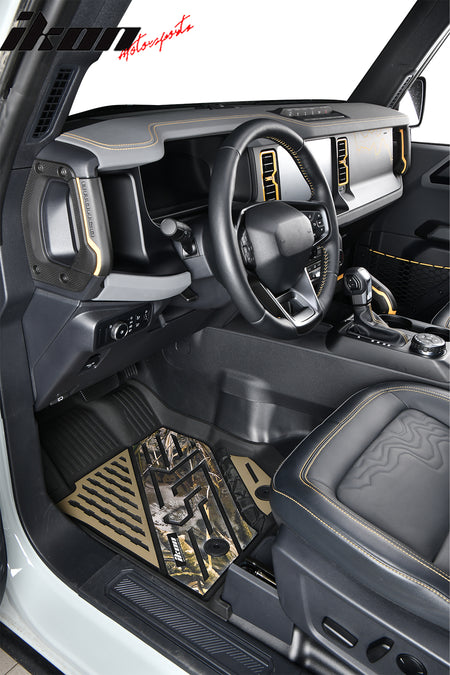 Fits 21-25 Ford Bronco 4DR TPE Floor Mats All Weather Liners Black w/ Camouflage