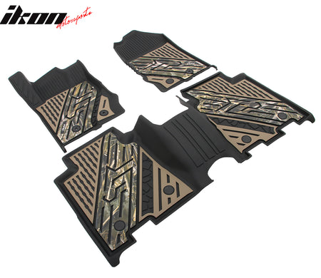 Fits 21-25 Ford Bronco 4DR TPE Floor Mats All Weather Liners Black w/ Camouflage