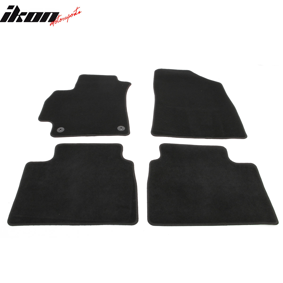 IKON MOTORSPORTS, Nylon Car Floor Mats Compatible with 2021-2025 Hyundai Elantra, OE Fitment Style Black Driver Passenger Car Carpets, Front Rear 4PCS Full Set