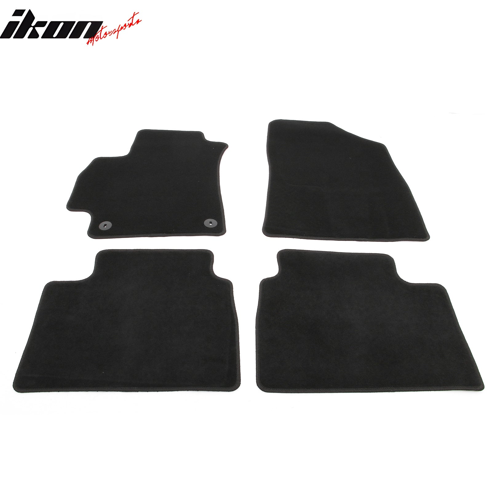 IKON MOTORSPORTS, Nylon Car Floor Mats Compatible with 2021-2025 Hyundai Elantra, OE Fitment Style Black Driver Passenger Car Carpets, Front Rear 4PCS Full Set