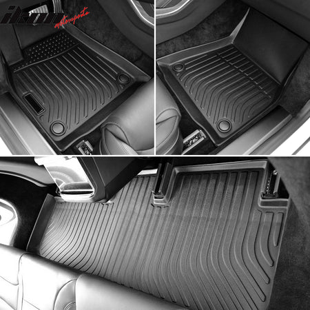 Fits 21-25 Tesla Model S All Weather 3D Molded Floor Mats Carpet Liner Guard TPE