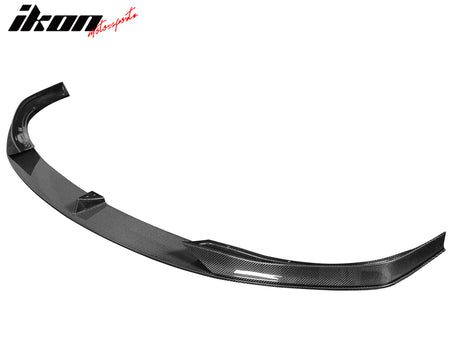 Fit 21-25 Tesla Model S V Style Gloss Black Carbon Fiber CF Front Bumper Lip 3PC