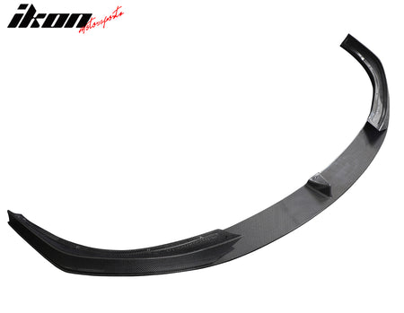 Fit 21-25 Tesla Model S V Style Gloss Black Carbon Fiber CF Front Bumper Lip 3PC