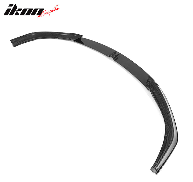 Fit 21-25 Tesla Model S V Style Gloss Black Carbon Fiber CF Front Bumper Lip 3PC
