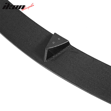 Fit 21-25 Tesla Model S V Style Gloss Black Carbon Fiber CF Front Bumper Lip 3PC