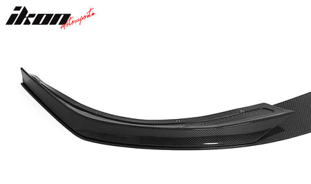 Fit 21-25 Tesla Model S V Style Gloss Black Carbon Fiber CF Front Bumper Lip 3PC