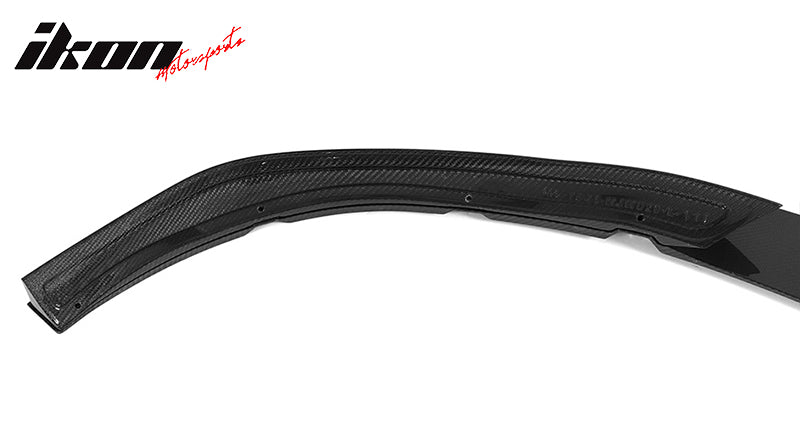 Fit 21-25 Tesla Model S V Style Gloss Black Carbon Fiber CF Front Bumper Lip 3PC