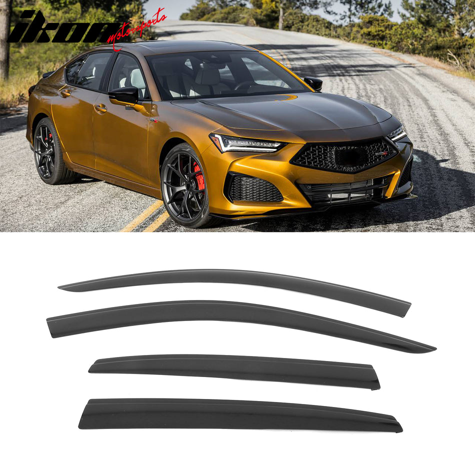 2021-2025 Acura TLX Low Profile Style Tape-On Smoke Window Visors Vent