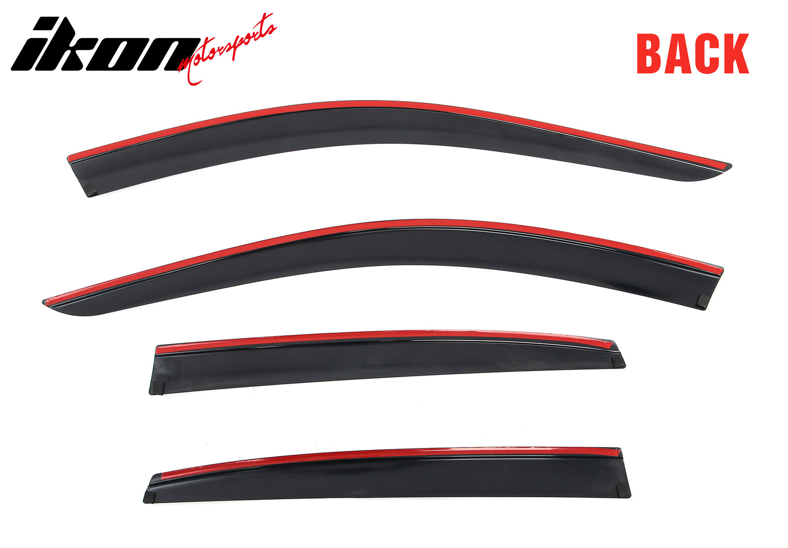 Fits 21-25 Acura TLX Low Profile Style Tape-On Window Visors Sun Rain Deflectors