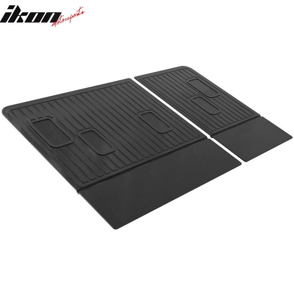 IKON MOTORSPORTS, Rear Seat Protector Backrest Cover Compatible With 2021-2025 Chevrolet Suburban & GMC Yukon XL, Black TPE Waterproof Seat Back Liners Mat Pad Interior Accessories 2 Pieces