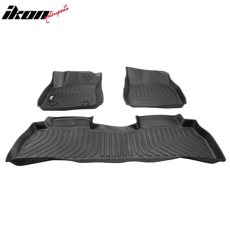 IKON MOTORSPORTS 3D TPE Floor Mats, Compatible with 2021-2025 Chevrolet Trailblazer FWD, All Weather Waterproof Anti-Slip Floor Liners, Front & 2nd Row Full Set Car Interior Accessories, Black