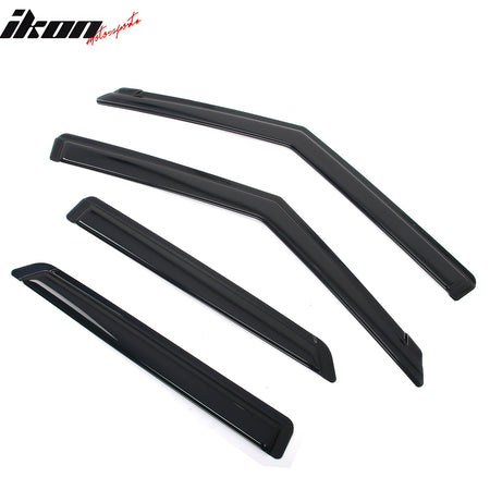 IKON MOTORSPORTS Tape on Window Visors Compatible with 2021-2025 Chevrolet Trailblazer, Acrylic Smoke/Tinted Rain Guards, Side Window Wind Deflectors 4PCS