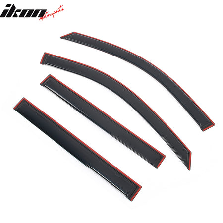 IKON MOTORSPORTS In Channel Window Visors Compatible with 2021-2025 Chevrolet Suburban& Cadillac Escalade ESV& GMC Yukon XL, Slim Style Acrylic Smoke Rain Guards, Side Window Wind Deflectors 4PCS