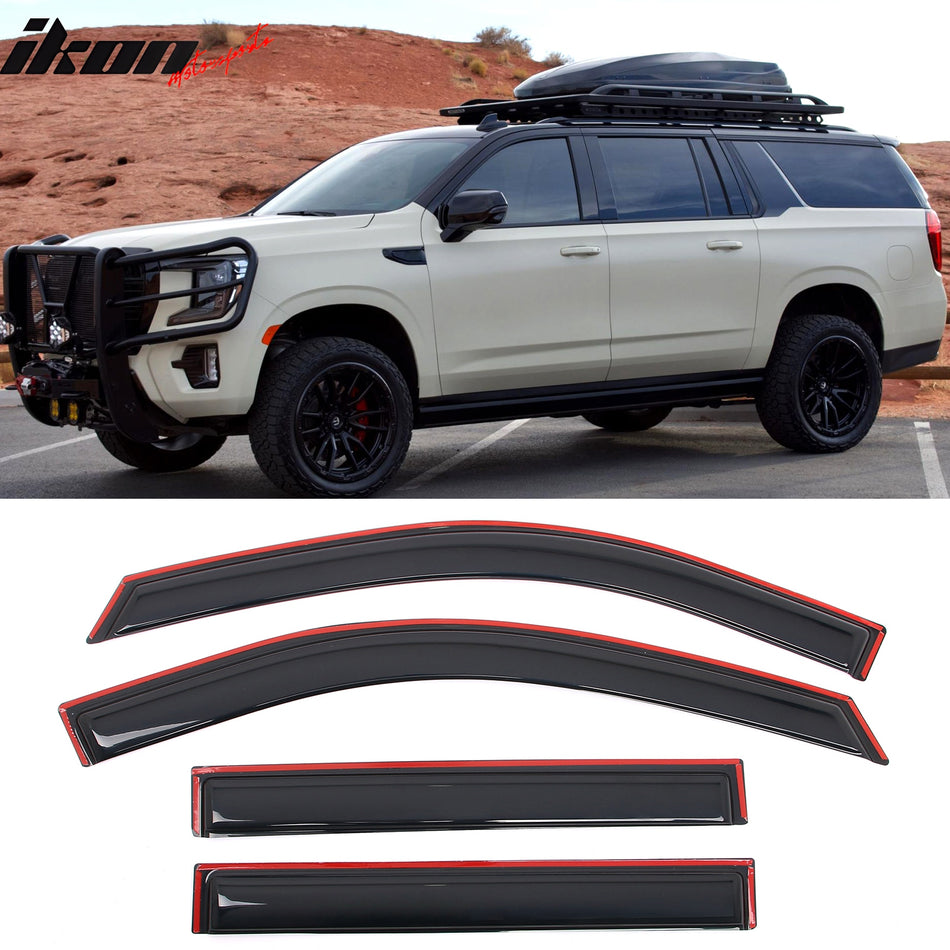 2021-2025 Chevrolet Tahoe & GMC Yukon Smoke Window Visors Vent Acrylic