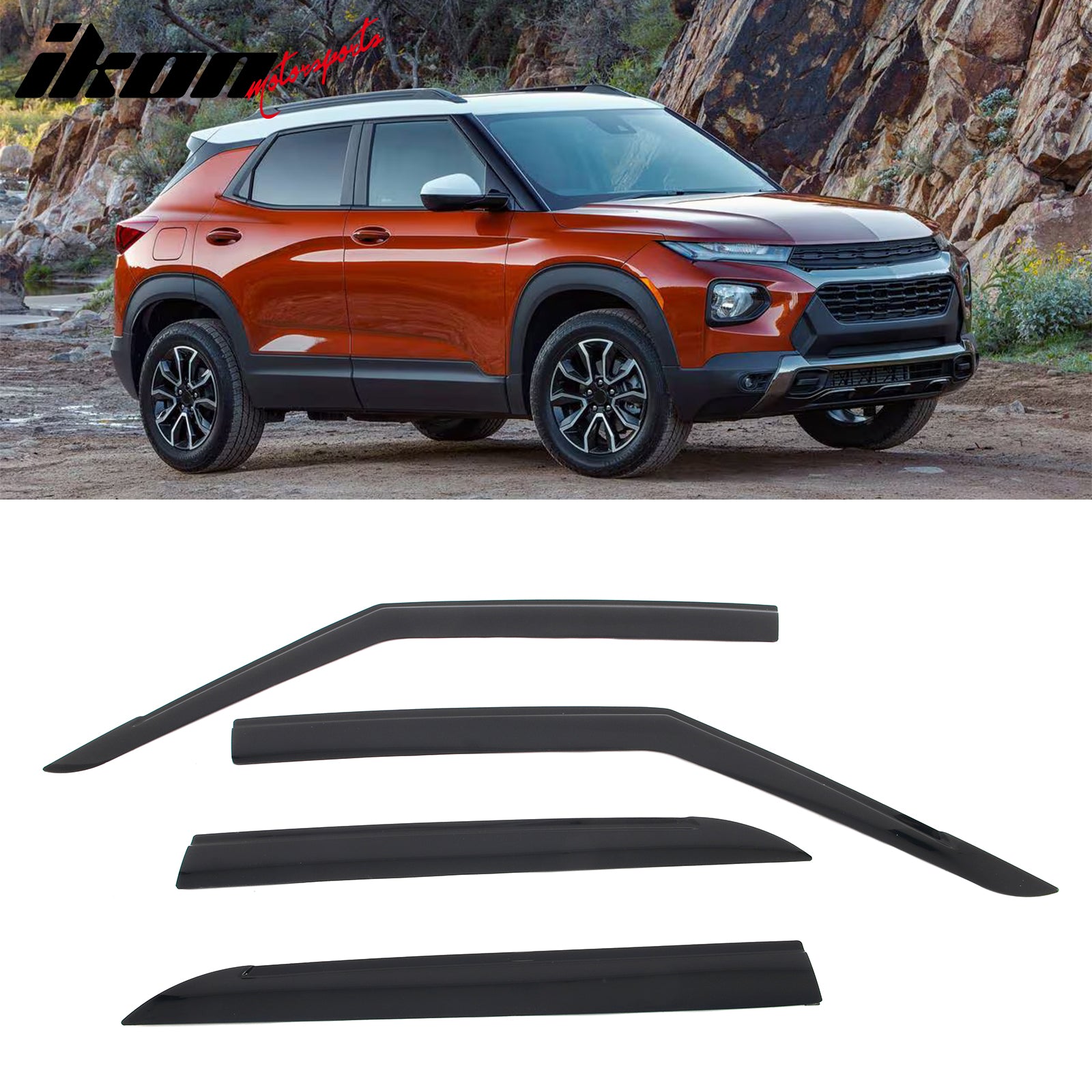 Fits 21-26 Chevy Trailblazer Low Profile Style Tape-On Window Visors ...