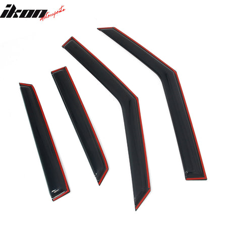 IKON MOTORSPORTS In Channel Window Visors Compatible with 2021-2025 Chevrolet Trailblazer, Slim Style Acrylic Smoke Rain Guards, Side Window Wind Deflectors 4PCS