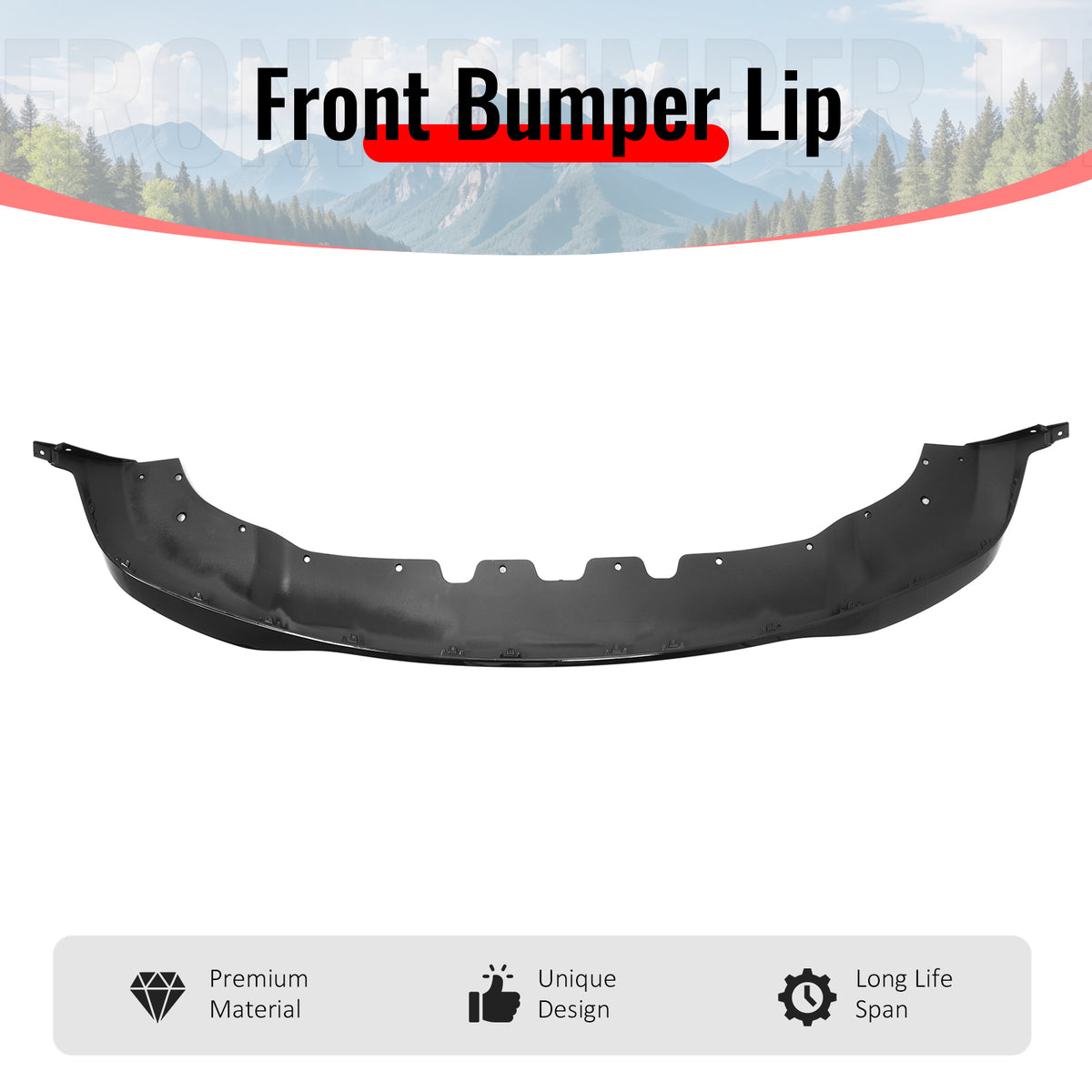 Fits 21-25 Dodge Durango Front Bumper Lip 21+ Hellcat Style Gloss Black Spoiler