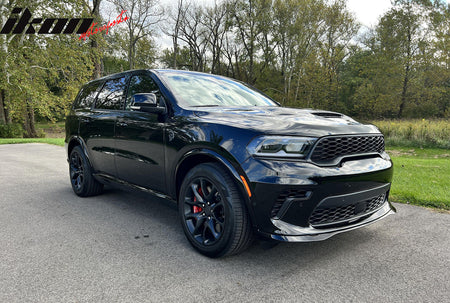 Fits 21-25 Dodge Durango Front Bumper Lip 21+ Hellcat Style Gloss Black Spoiler