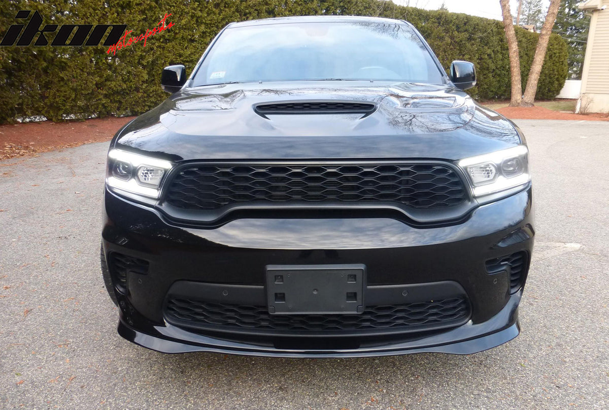 Fits 21-25 Dodge Durango Front Bumper Lip 21+ Hellcat Style Gloss Black Spoiler