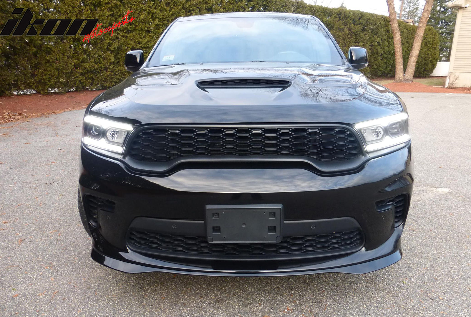 Fits 21-25 Dodge Durango Front Bumper Lip 21+ Hellcat Style Gloss Black Spoiler
