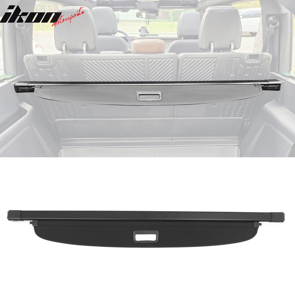 2021-2025 Ford Bronco 4-Door Black Retractable Rear Trunk Cargo Cover