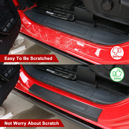 Fits 21-25 Ford Bronco 4 Door Black TPE Door Edge Guard Sill Protector Cover 4PC