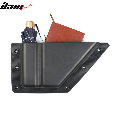 Fits 21-25 Ford Bronco 2/4 Door Black Front Door Storage Pocket Box TPE + ABS