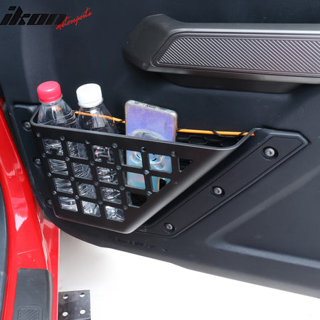 Fits 21-25 Ford Bronco 2/4 Door Front Door Storage Pocket Organizer Box ABS 2PCS