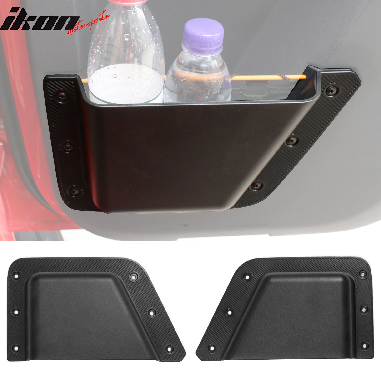 Fits 21-26 Ford Bronco 4-Door Black Rear Door Storage Pockets Box