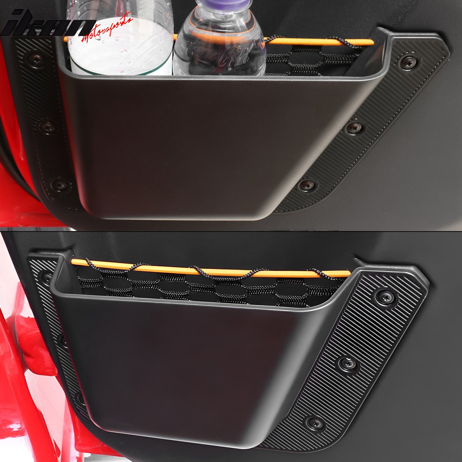 Fits 21-26 Ford Bronco 4-Door Black Rear Door Storage Pockets Box