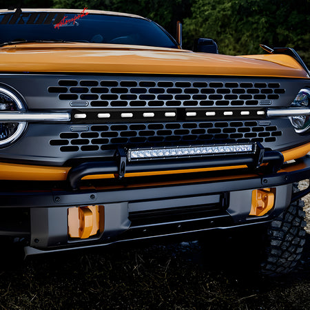 Fits 21-25 Ford Bronco 2/4 Door Black Front Grille Light Strip LED Dynamic Lamps