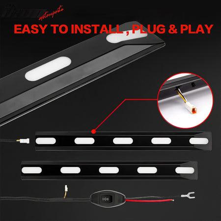 Fits 21-25 Ford Bronco 2/4 Door Black Front Grille Light Strip LED Dynamic Lamps