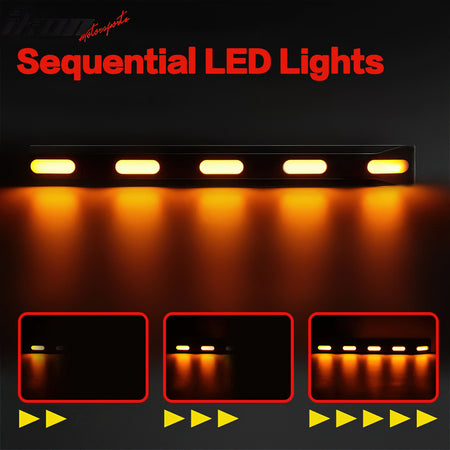 Fits 21-25 Ford Bronco 2/4 Door Black Front Grille Light Strip LED Dynamic Lamps