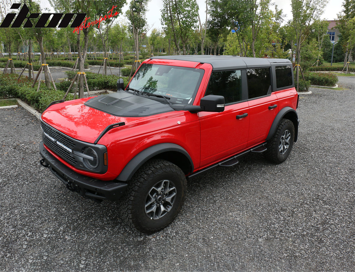 Fits 21-25 Ford Bronco Front Air Intake Hood Bonnet Cover Trim Sanded Black ABS