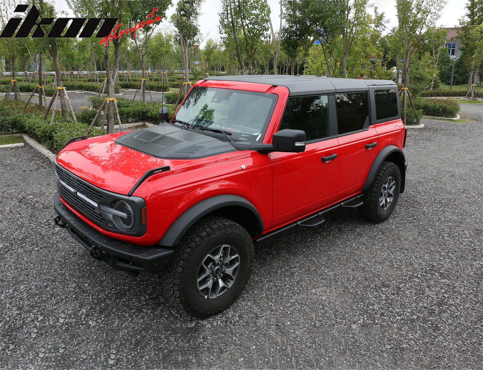 Fits 21-25 Ford Bronco Front Air Intake Hood Bonnet Cover Trim Sanded Black ABS