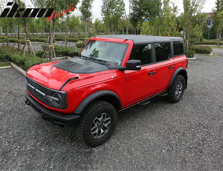 Fits 21-25 Ford Bronco Front Air Intake Hood Bonnet Cover Trim Sanded Black ABS