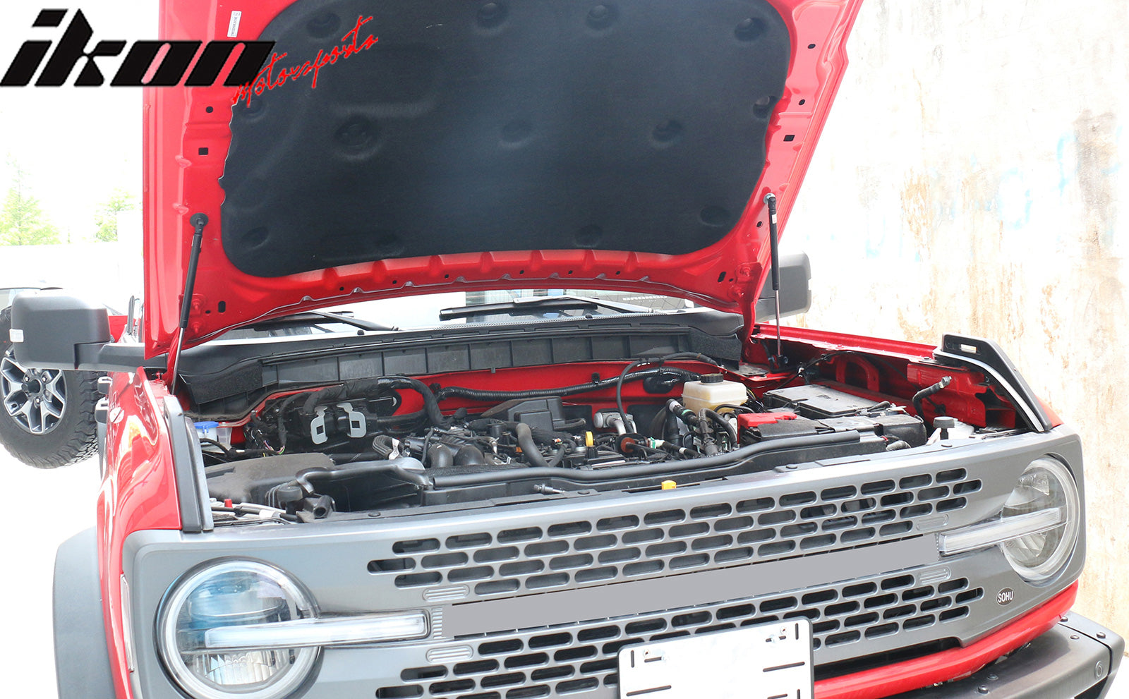 Fits 21-25 Ford Bronco Carbon Steel Front Hood Hydraulic Rod Lift Shock Strut