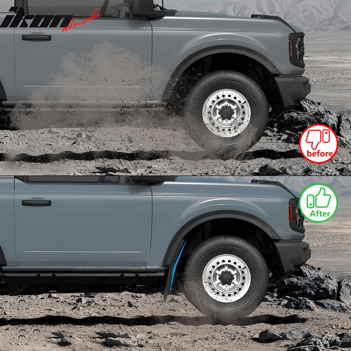 Fits 21-25 Ford Bronco 2/4 Door Black Front Rear Mud Flaps Splash Guards PP 4PCS