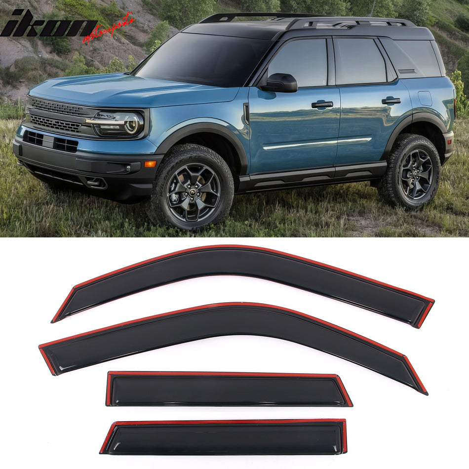 2021-2025 Ford Bronco Sport Window Visors In-Channel Wind Shade 4PCS
