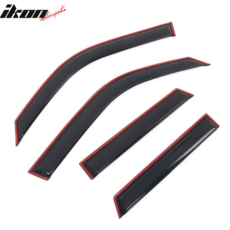 IKON MOTORSPORTS In Channel Window Visors Compatible with 2021-2025 Ford Bronco Sport, Slim Style Acrylic Smoke Rain Guards, Side Window Wind Deflectors 4PCS