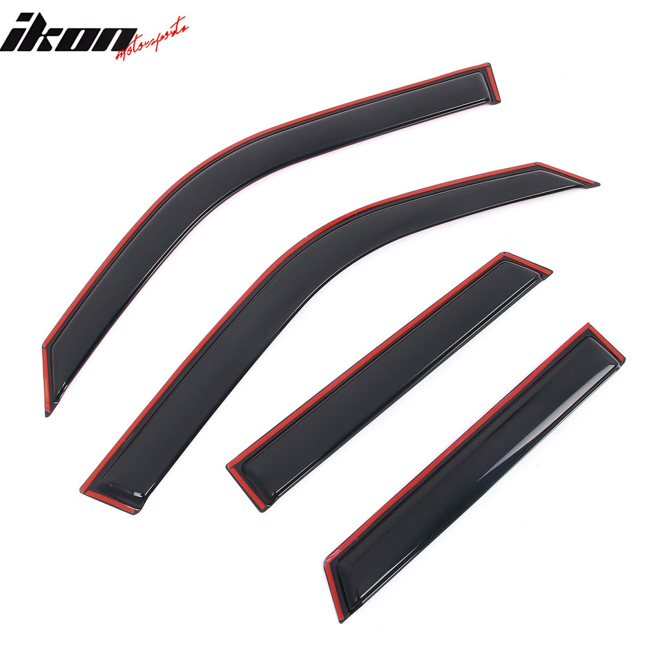 IKON MOTORSPORTS In Channel Window Visors Compatible with 2021-2025 Ford Bronco Sport, Slim Style Acrylic Smoke Rain Guards, Side Window Wind Deflectors 4PCS