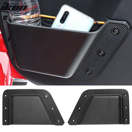 Fits 21-25 Ford Bronco 4Dr Black Front & Rear Door Storage Pockets Box TPE + ABS